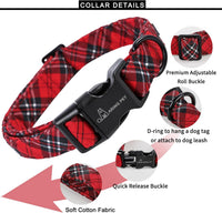 ARING PET Fall Dog Collars - Large / Christmas Black Red Plaid - image 3