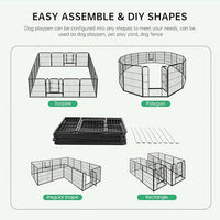 BestPet Dog Playpen Indoor 40 inch 16 Panels Metal Dog Pen Pet Dog Fence Outdoor Exercise Pen with Doors,Pet Puppy Playpen for RV Camping Yard, Black