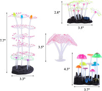 4 Pack Glow Aquarium Decorations Coral Reef Glowing Mushroom Anemone - 4 Pcs(coral Reef+branch Coral+mushroom+anemone) - image 4