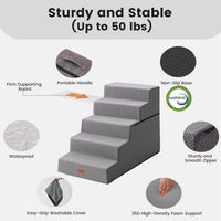 Gardner Pet Dog Stairs for Small Dogs 14" H - Grey / 5.0 / 18"x29"x22.5"Extra Wide - image 4