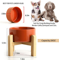 28 OZ Rust Red Elevated/Raised Ceramic Dog Bowl for Small and Medium - Rust Red / 3.6 Cups - Medium - image 3