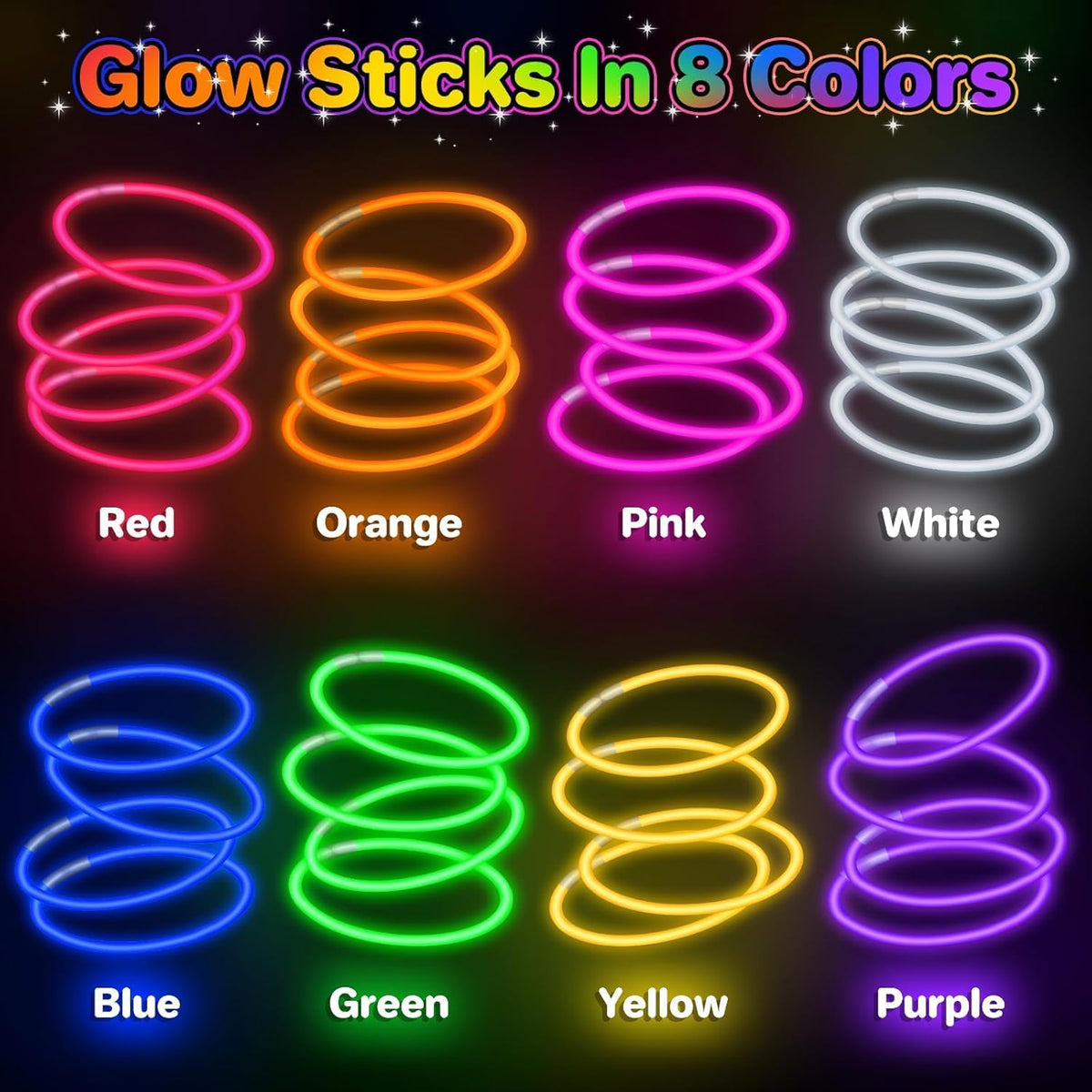 SpringFlower 100 PCS Glow Sticks Bulk Party Favors - 100 Pack - image 2
