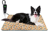 Dog Heating Pad，32×20 In Heating Pad For Dogs, Intelligent Temperature Control Switch With Normally Open On Function,Whelping Box With Reinforced Electric Wire Rope, Plush Fabric Cotton Cover-Apricot