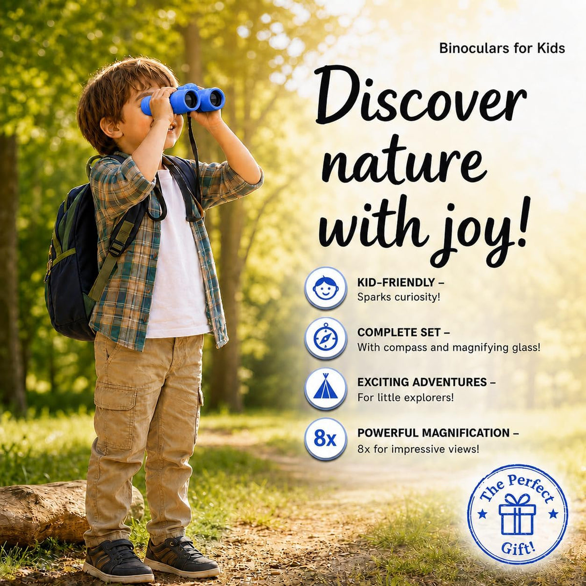 Binoculars for Kids, Perfect Toy for Little Boys and Girls - Blue - image 2