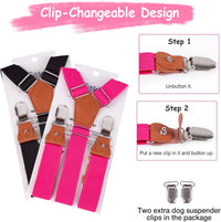 Pet Soft Dog Suspenders 2 Pieces Female Dog Diaper Suspenders - Black & Pink / Small/Medium - image 3