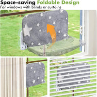 Glow in the Dark Cat Window Perch, Foldable Cordless Pet Hammock - 1PC Stars - L - image 3
