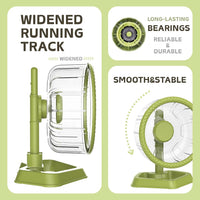 Hamster Wheel, Quiet Spinner Hamster Running Exercise Wheel with Adjustable Stand for Small Animals - Green / Small(6.3 inch) - image 2