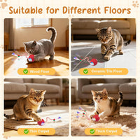 Interactive Automatic Cat Toy Ball-USB Rechargeable,Motion Activated - red - image 4