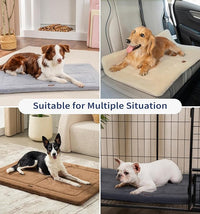 Made4Pets Dog Crate Pad Bed for Large Dogs, Washable & Reversible, Anti-Slip Kennel Mat for Cozy Sleeping, Soft Fluffy Dog Bed for Indoor & Outdoor Use, 44"x32", Gray