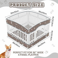 2 Pack Dog Playpens Cover and Bottom Mat Fits 4 Panels - Grey - image 2