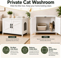 31.5" L Cat Litter Box Enclosure with Barn Door - 31.5"L / White - image 3