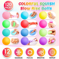 VISCOO 12 Pack Slow Rising Stress Cube - 1.6 in 120 Packs - 12 Colors - image 4
