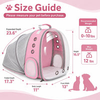 Expandable Cat Carrier Backpack with Bubble Window - Pink - image 2