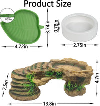 Turtle Basking Platform Rock Reptile Resting Terrace Resin Bearded - Large - image 2