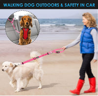 Lukovee Dog Car Seat Belt, Headrest Restraint, Headrest - A.Fluorescent Pink / Headrest + Clip, 2 Pcs - image 4