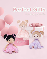 Soft Baby Doll Toys (12''), My First Baby Rag Doll for 1 Year-Old Girl Birthday Gift, Leya Doll Christmas Plush Toys Gift for Toddler Kids Infants -FloraBelle(Purple)