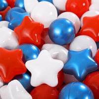 Star Ball Pit Balls for Toddlers, Ball Pool Play Tent - Pearl Blue+Red+White / 200 - image 2