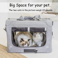 Extra Large Cat Carrier Soft Sided - Grey+ / without curtain - image 4