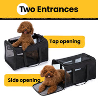 Conlun Cat Carrier Bag, Soft-Sided Pet Carriers for Dogs, M - 20.0"L x 12.0"W x 12.0"H / Black - image 3