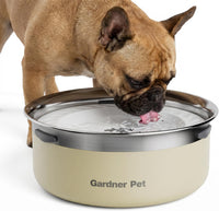 Gardner Pet Dog Bowls 1 Gallon Stainless Steel Dog Water Bowl – Essentials for Dogs - White / Small (2L)