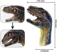 Gemini&Genius Tyrannosaurus Rex and Blue Velociraptor dinosaur hand puppets - view 2