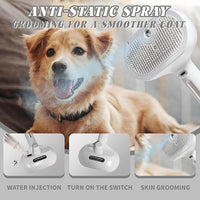 Cat Steam Brush, 3 in 1 Cat Brush for Shedding & Grooming, Water Brush for Cats Dogs, Pet Hair Removal Comb for Long Short Haired Small Animal, Self Cleaning Slicker Brush with Release Button