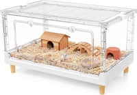 Hamster Cage15.4 High Panoramic Clear Syrian Playhouse – Essentials for Small Pets - Low (13.4" H)