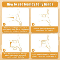 Teamoy Male Dog Belly Band, Reusable Wrap Dog Diapers - L2 (Pack of 3) / Black+ Gray+ Lake Blue - image 4