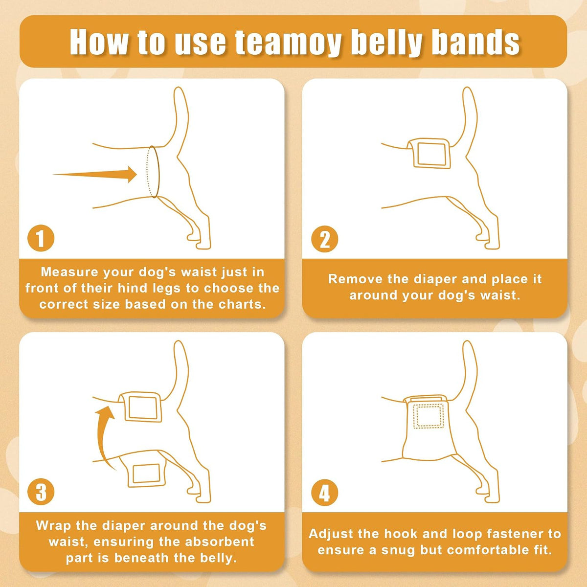 Teamoy Male Dog Belly Band, Reusable Wrap Dog Diapers - L2 (Pack of 3) / Black+ Gray+ Lake Blue - image 4