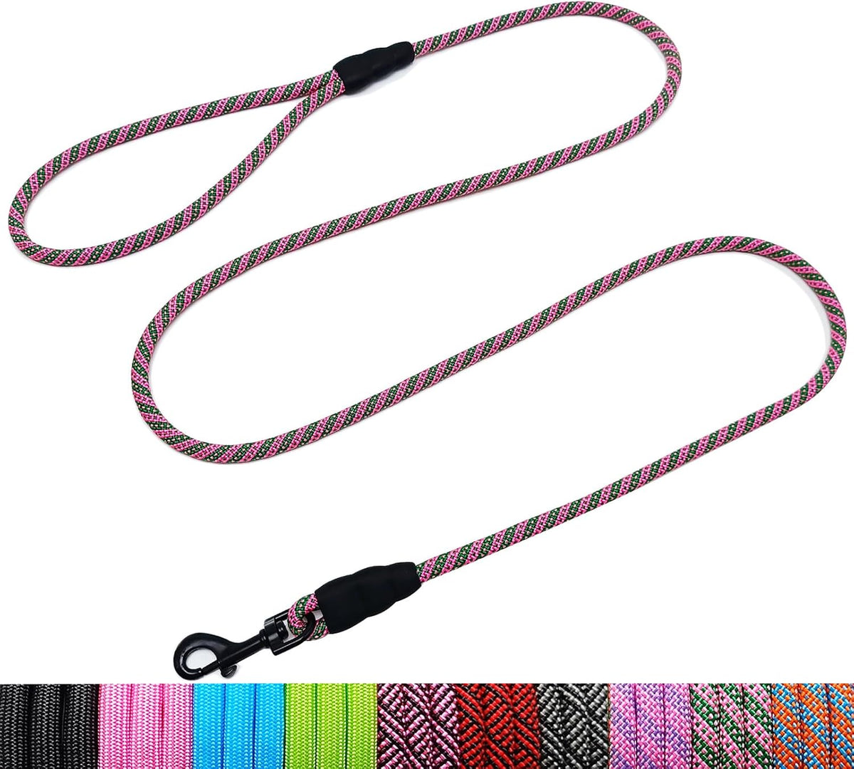 WYuZe 5ft Puppy Leash for Small Dogs Cats - Pink Green / 5 FT (3~18 lbs)