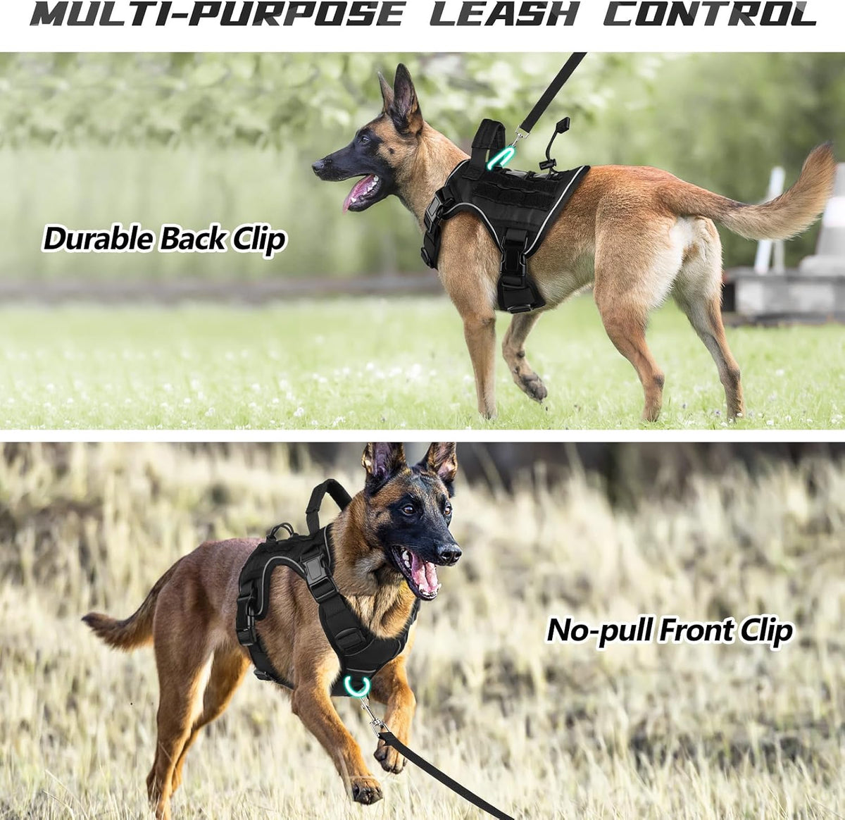 Tactical Dog Harness for Large Dogs - Black / Small: 15-30 lbs (Chest:20-26",Neck:15-18") - image 4
