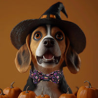 Green Dog Collar with Bow Tie, Christmas Bowtie Dog Collar M – Essentials for Dogs - XS / B-Spooky Pumpkin - image 2
