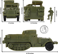 BMC Toys WW2 US M3 halftrack plastic army vehicle in tan - view 4