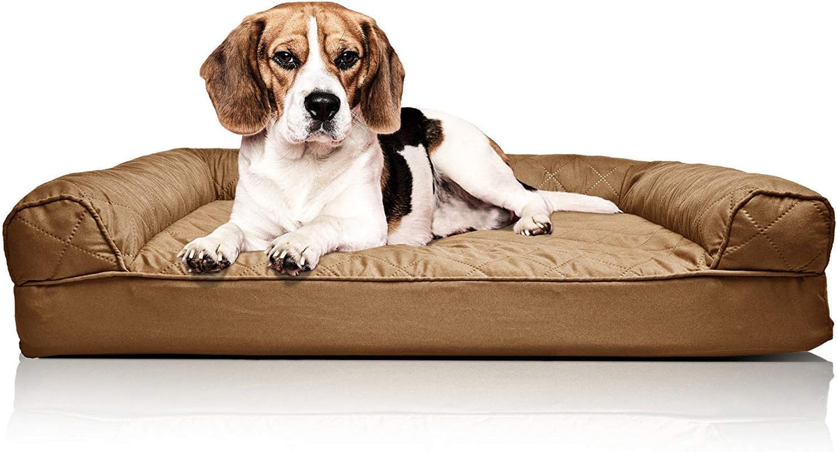 FurHaven Classic Sofa Orthopedic Dog Bed for Large Dogs - Medium / Toasted Brown