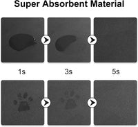 YCT Cat Food Mat for Pet Dog Feeting Mats - Dark Gray & Multiple cat heads Logo / 18.1"L x 11.8"W - image 3