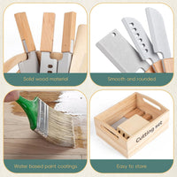 kienvy 10-piece wooden meat and fish play food set with storage box - view 9