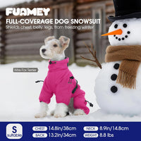 Full Body Dog Coat,Warm Dog Fleece Jackets with Harness Built in Windproof Dogs Snowsuit Zip up Pet - Rose Red / XX-Large - image 2