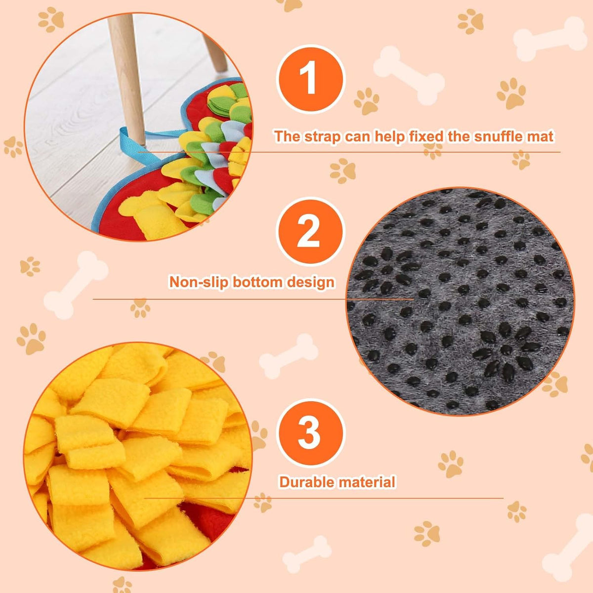 Snuffle Mat for Small Medium Dogs Nose Smell Training - Muilticolor - image 3