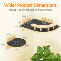 XiaZ Cat Wall Shelves, Corner Cat Shelf with 3 Wide Perch Steps - Corner - image 3