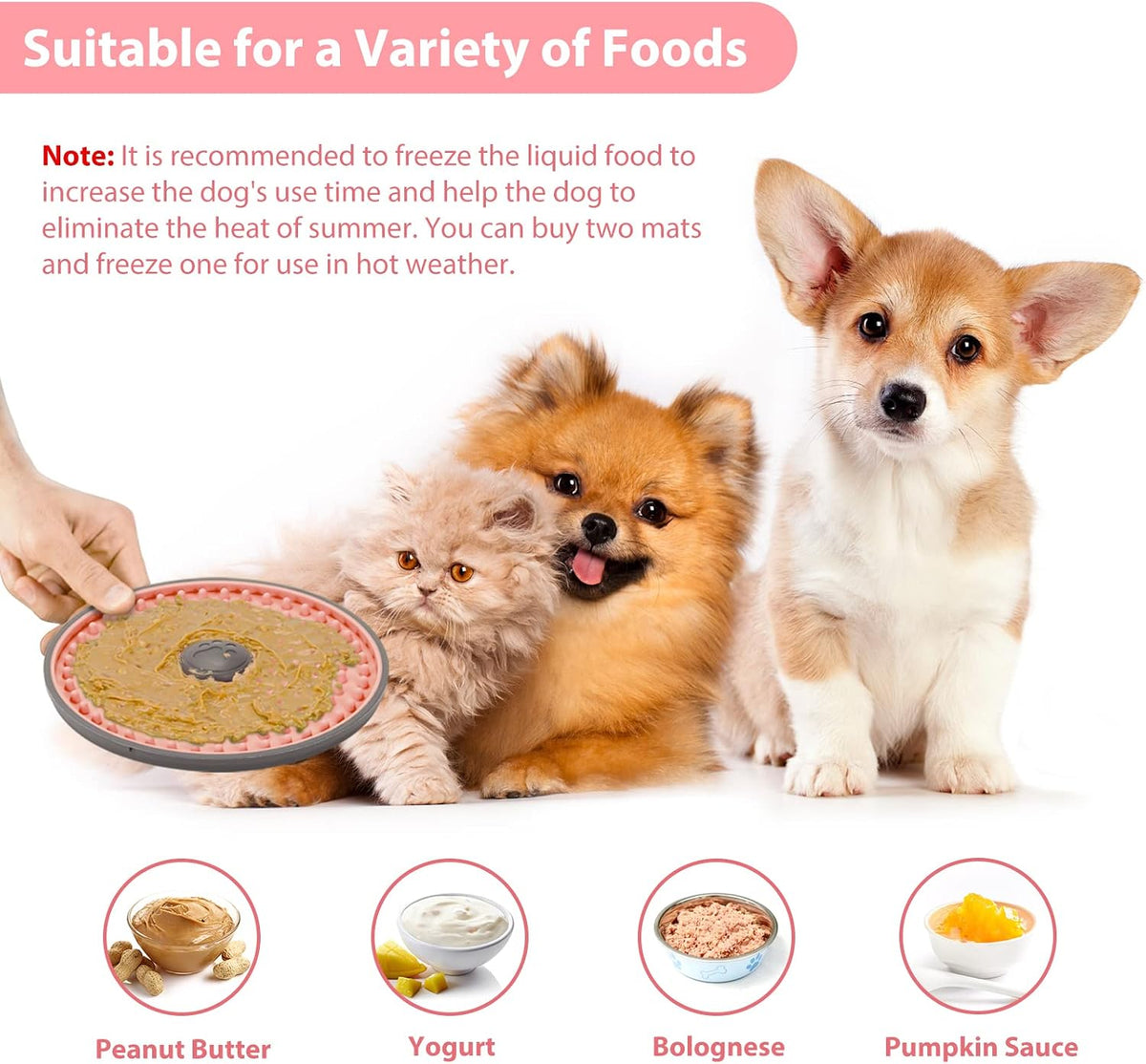 Lick Mat for Dogs Crate Lick Pad Slow Feeder for Crate Training – Essentials for Dogs - 1 pcs / Pink - image 4