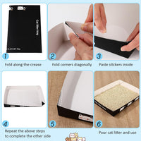 Amyhill 30 Pack Disposable Cat Litter Box Paper Pet Trays - Black - image 4