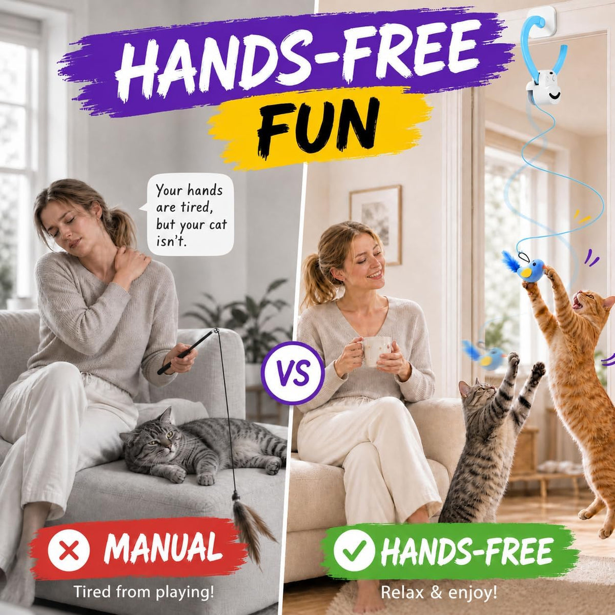 Interactive Cat Toys for Indoor Cats - Blue - image 3