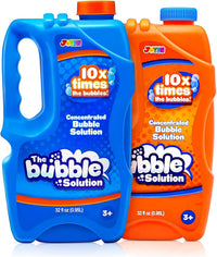 JOYIN 2 Bottles Bubbles Refill Solutions 64 oz - Orange+blue / 64 Ounce