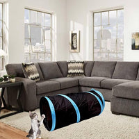 iCAGY Cat Tunnel for Indoor Cats Interactive, Rabbit Tunnel Toys, Pet Toys Play Tunnels for Cats Kittens Rabbits Puppies Crinkle Collapsible Pop Up Black 20"