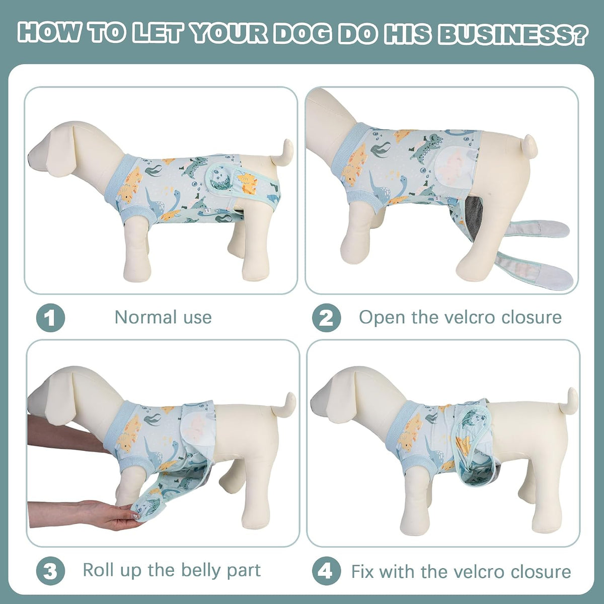 Female Dog Recovery Suit After Spay – 3 Patterns, S–2XL