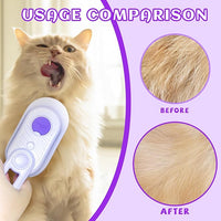 Spritz Defur Comb for Cats, New 3-in-1 Cat Steam Brush for Massaging and Cleaning Shedding Pets, Comb for Long and Short Hair Cats and Dogs Grooming Tool (Purple)