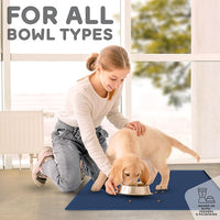 Dog Food Mat - 28x18” Large Silicone Stove Top Protector, Silicone Pet Feeding Mat, Raised Edges Dog Mat for Food and Water Prevent Spill, Waterproof Cat Placemats Protect Floors, Easy Clean Bowl