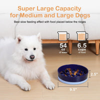 Sted Ceramic Slow Feeder Dog Bowls for Medium Large Breed – Essentials for Dogs - Large-9.5 inches / Blue - image 4