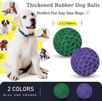 2 Pack Indestructible Squeaky Dog Balls for Aggressive Chewers - Purple+Green - image 2
