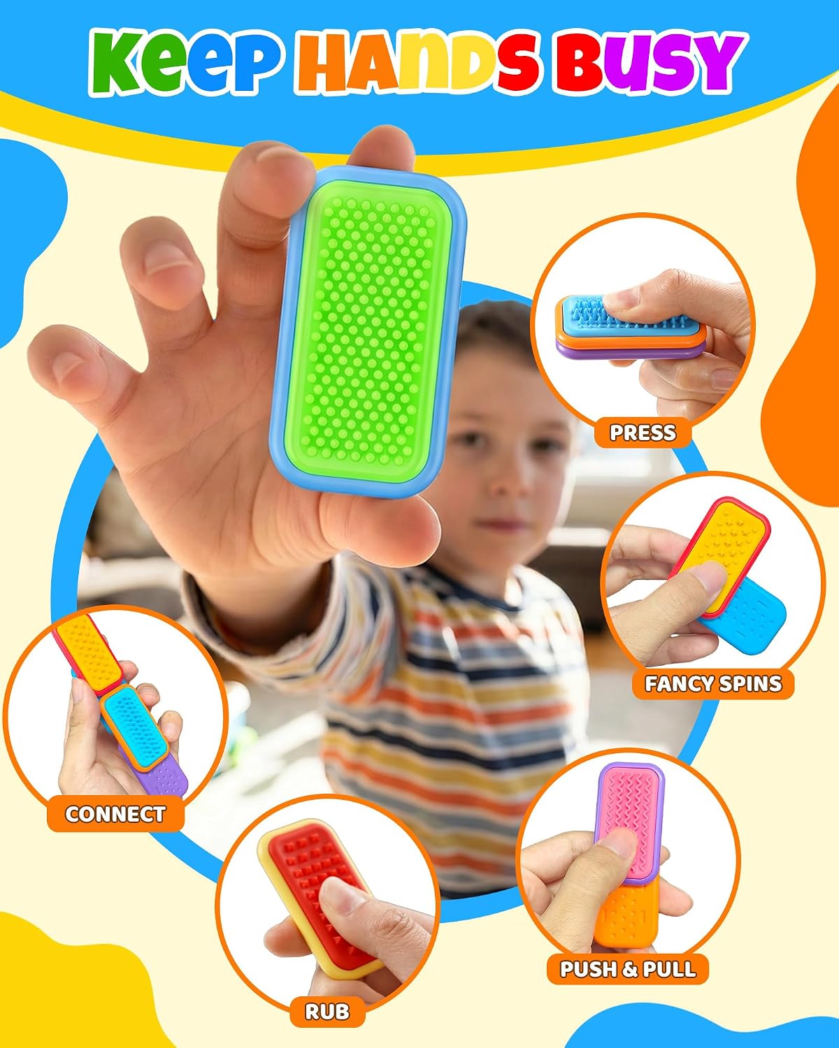 LADFAR magnetic sensory fidget toys, Prism Rise and Pulse Line silicone sliders - view 5